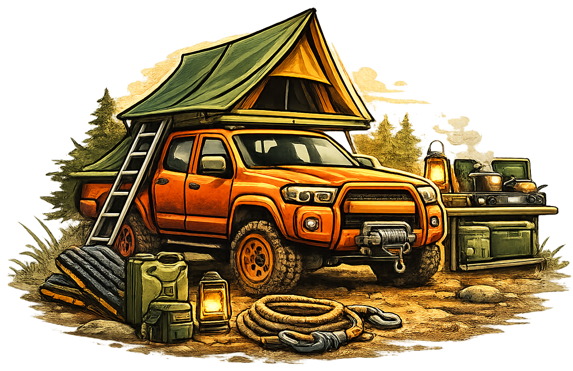 Fully equipped overlanding truck